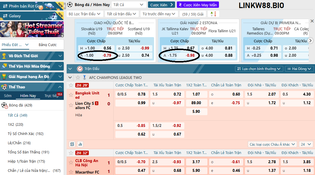 Sảnh thể thao saba W88